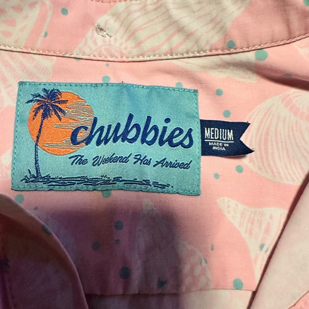 Chubbies Mens Button Pullover Shirt Seashells Pin… - image 6